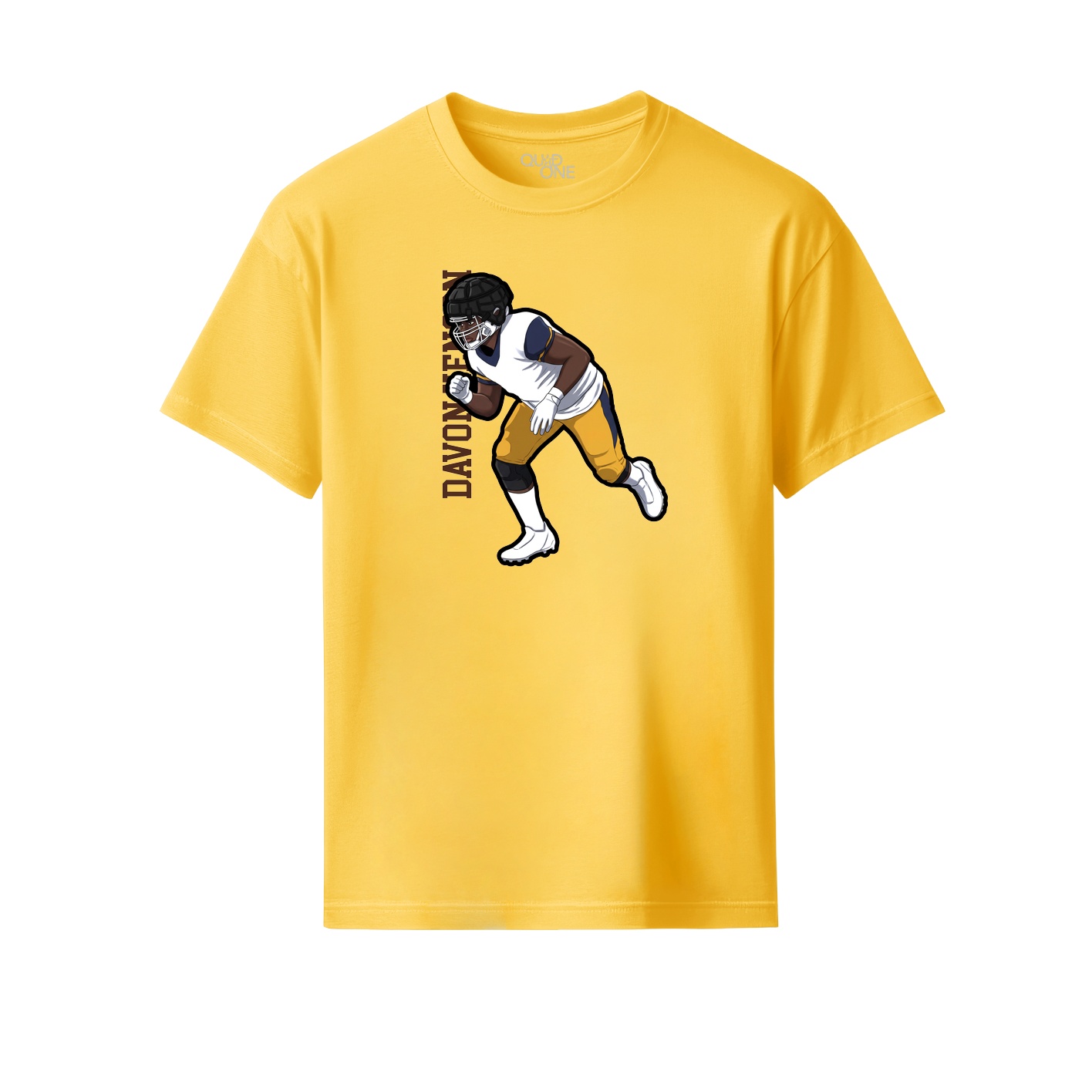 Youth Tee — Name Vertical in Yellow