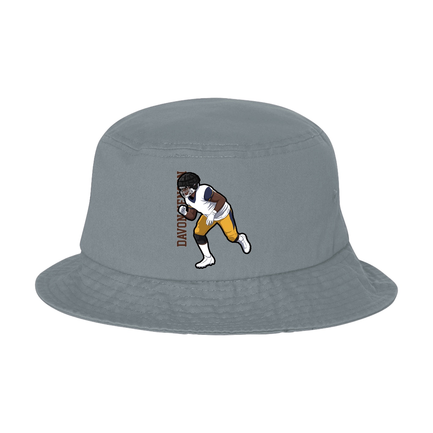 Bucket Cap — Name Vertical in Grey