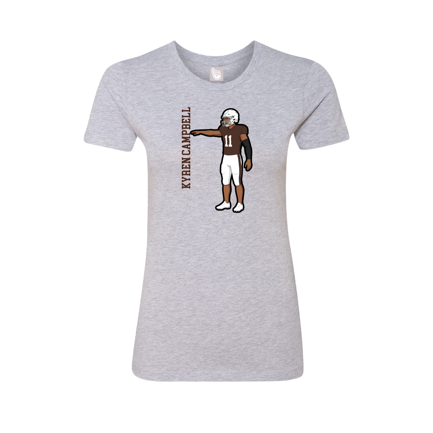 Womens Tee — Name Vertical in Grey