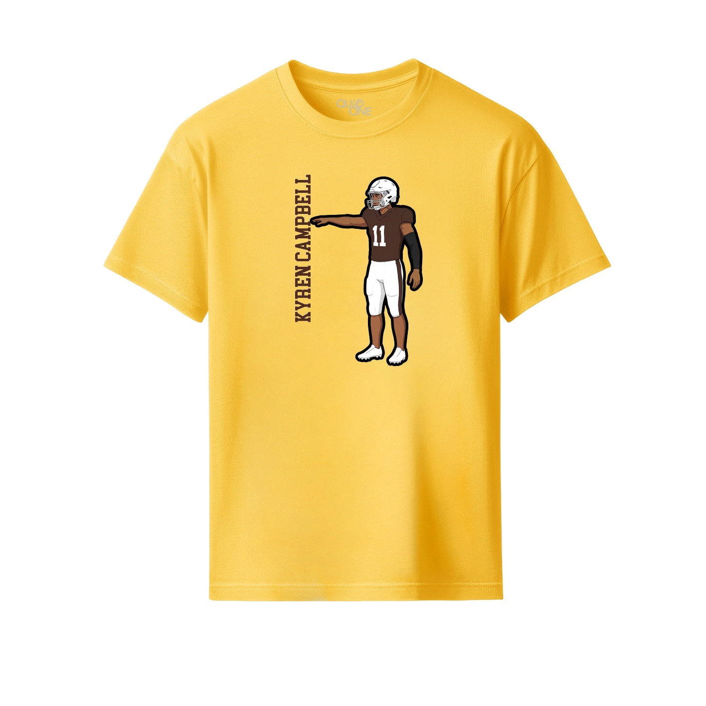 Youth Tee — Name Vertical in Yellow