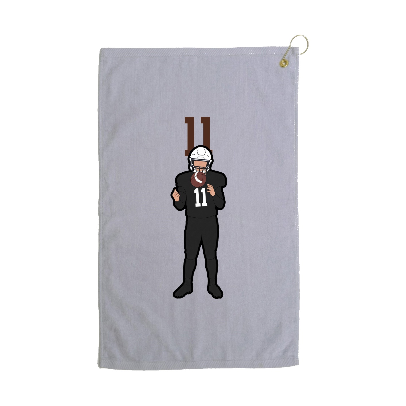 Golf Towel — Number Top in Grey