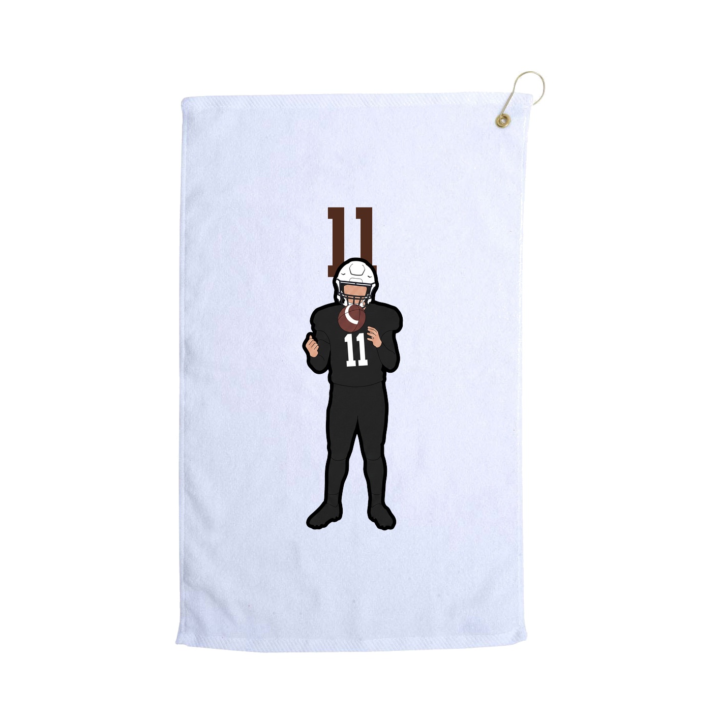 Golf Towel — Number Top in White