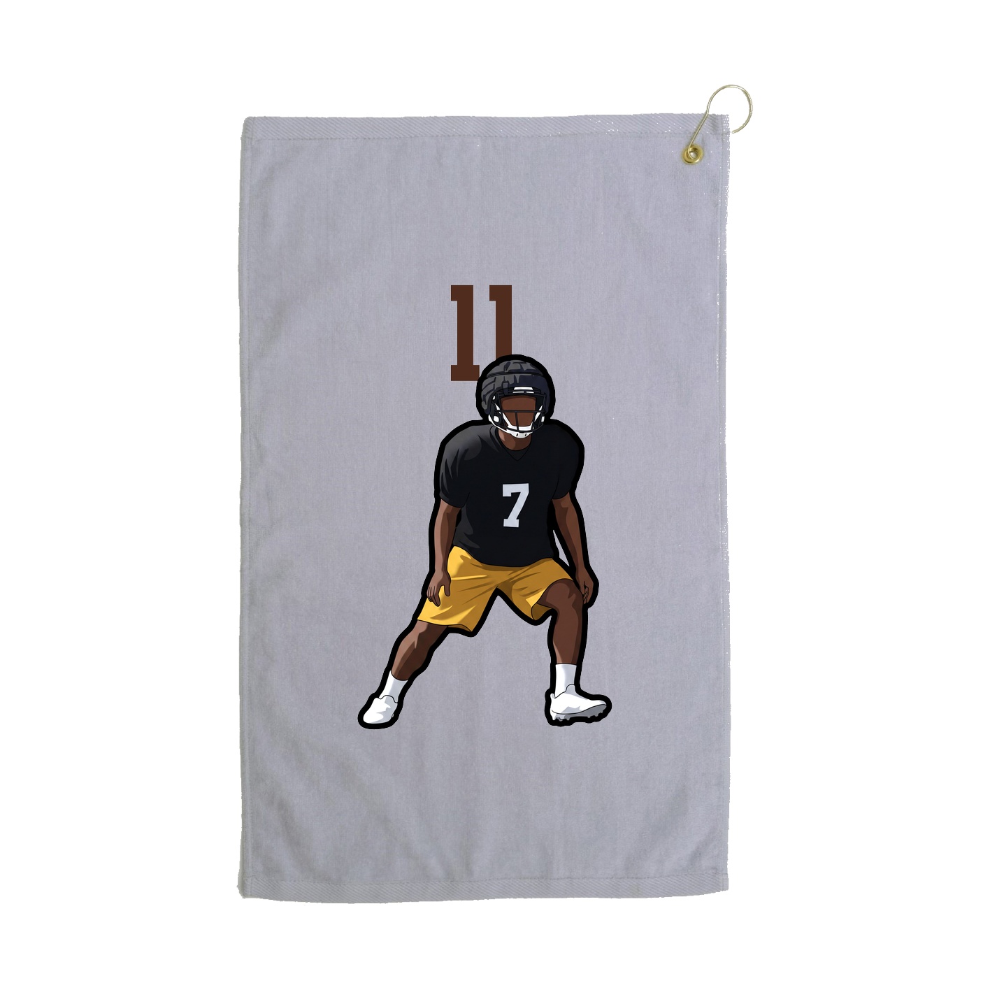 Golf Towel — Number Top in Grey