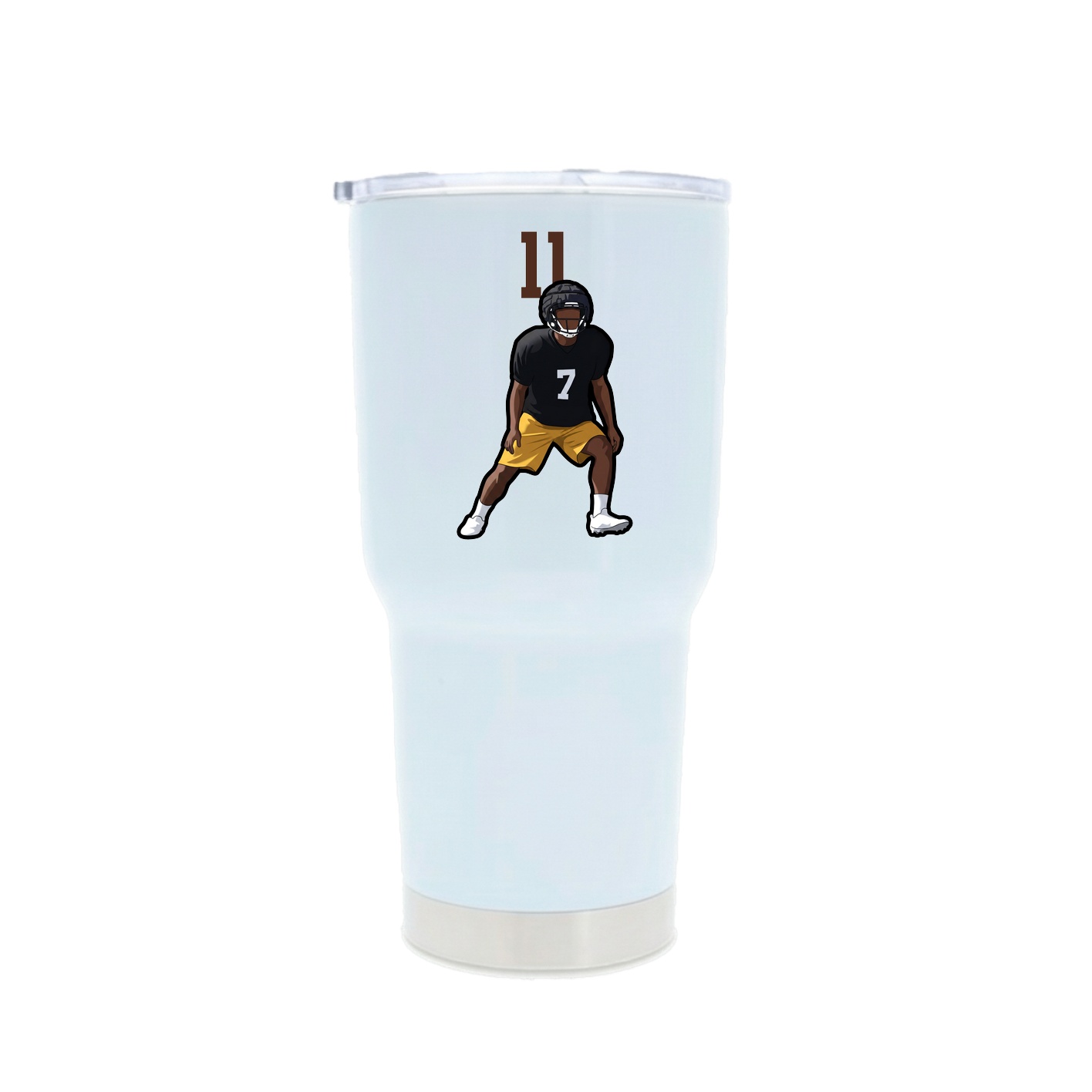 30oz Stainless Steel Tumbler — Number Top in White
