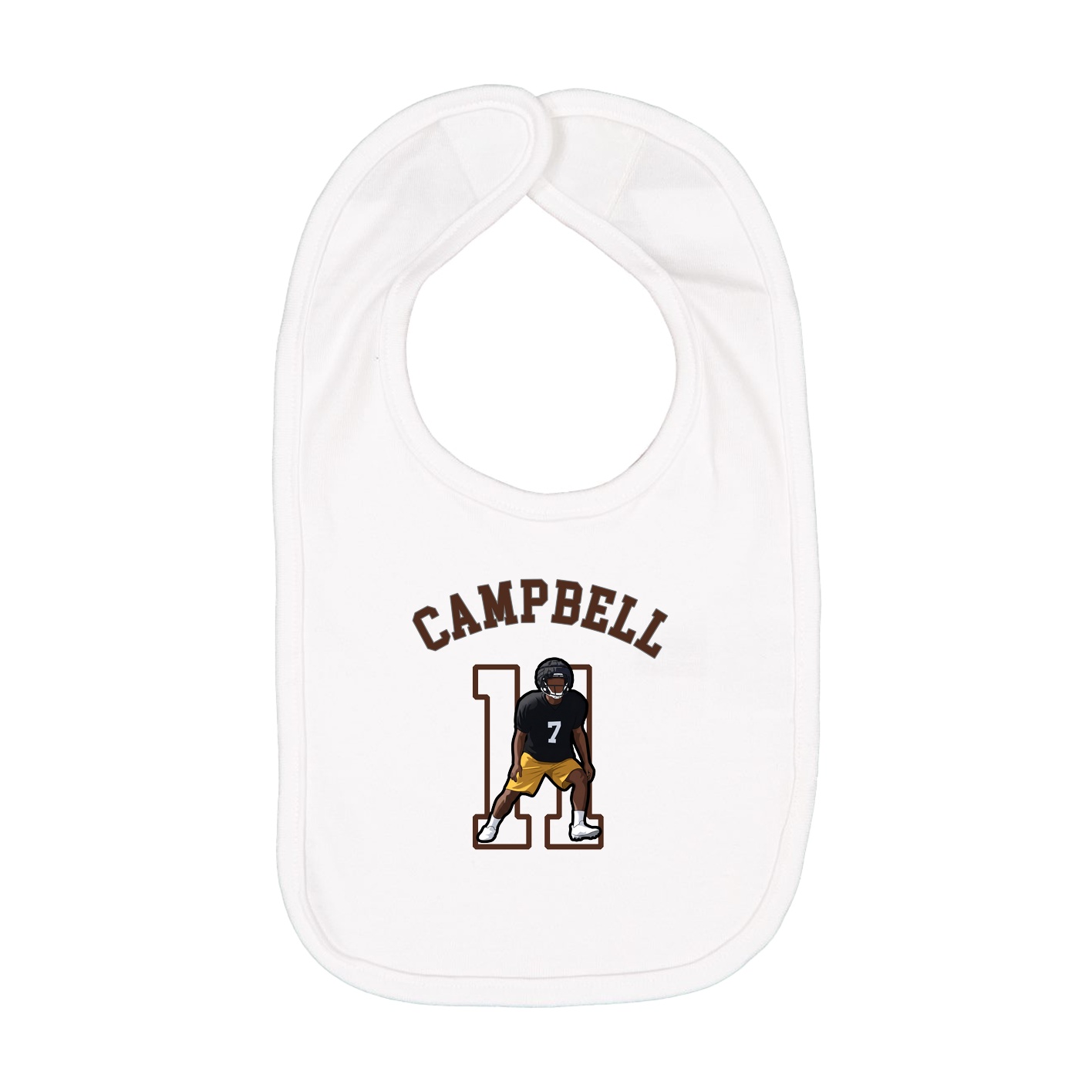 Infant Bib — Shirsey Arch in White