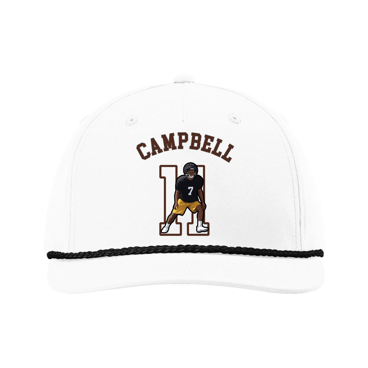 Five-Panel Classic Rope Cap — Shirsey Arch in White