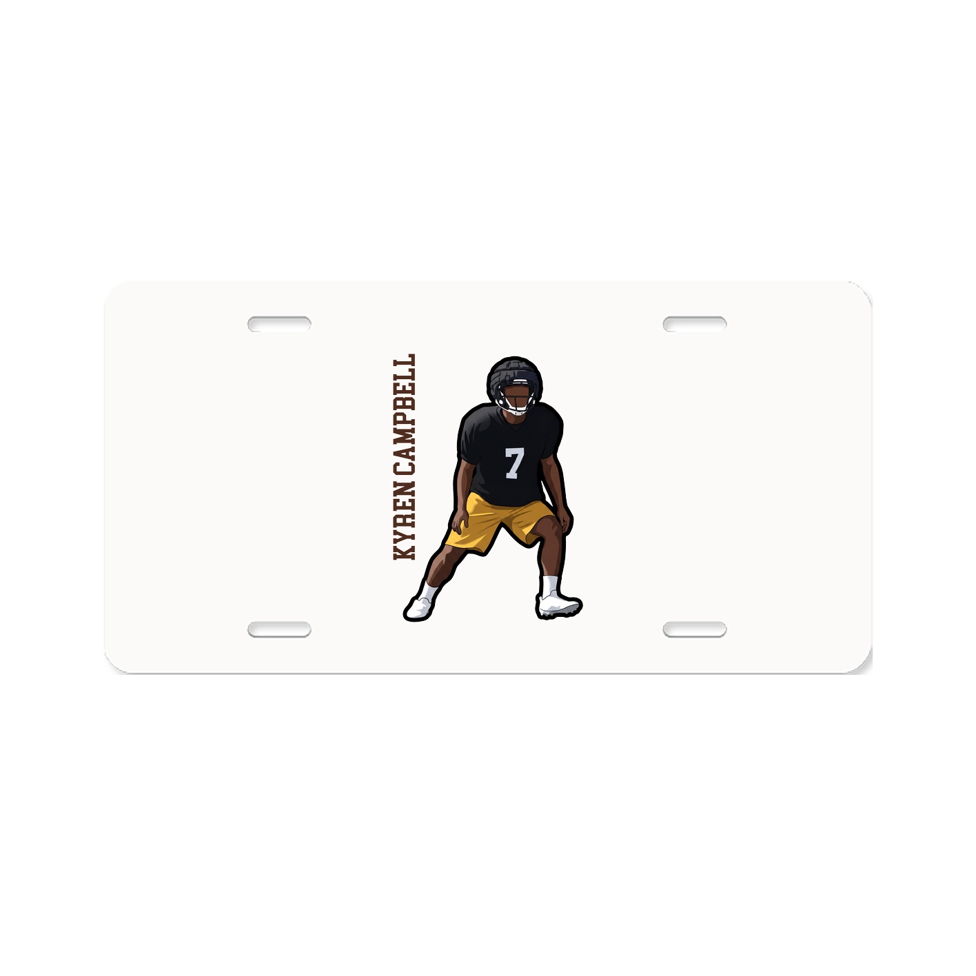 License Plate — Name Vertical in Classic