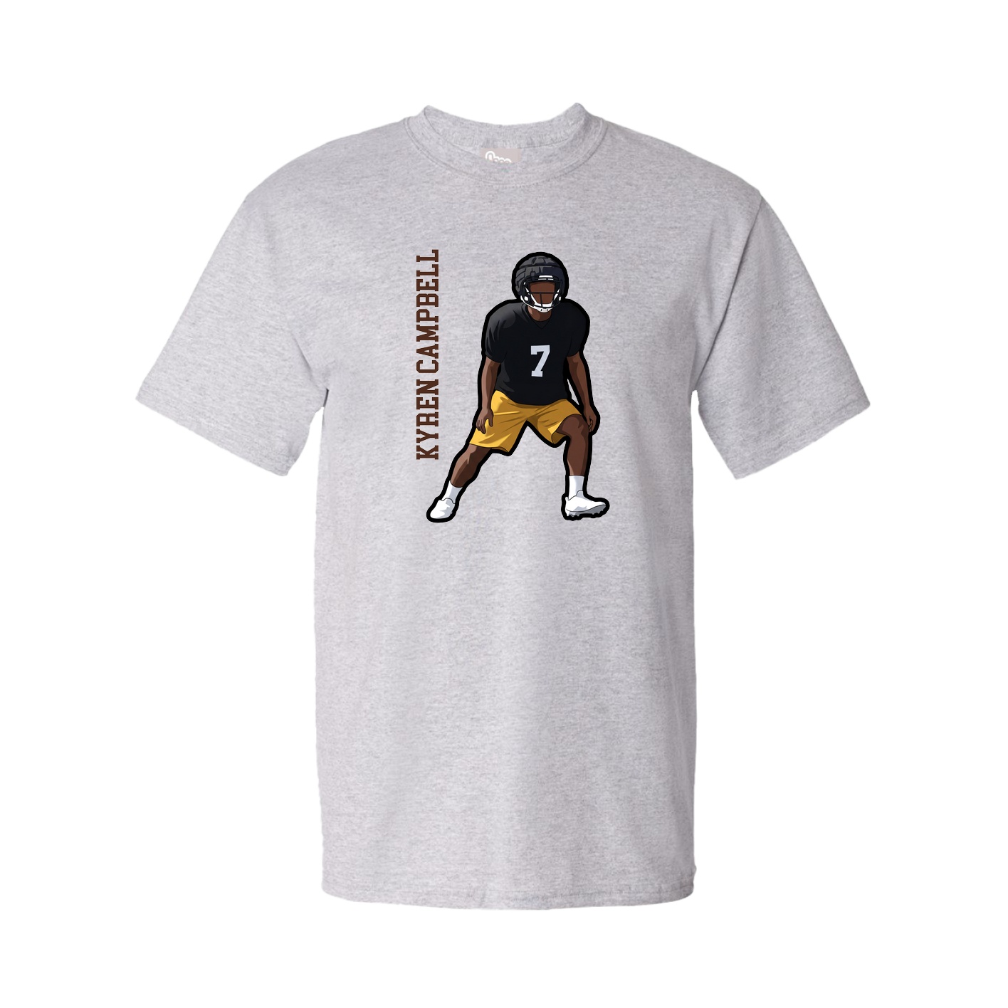Youth Tee — Name Vertical in Grey