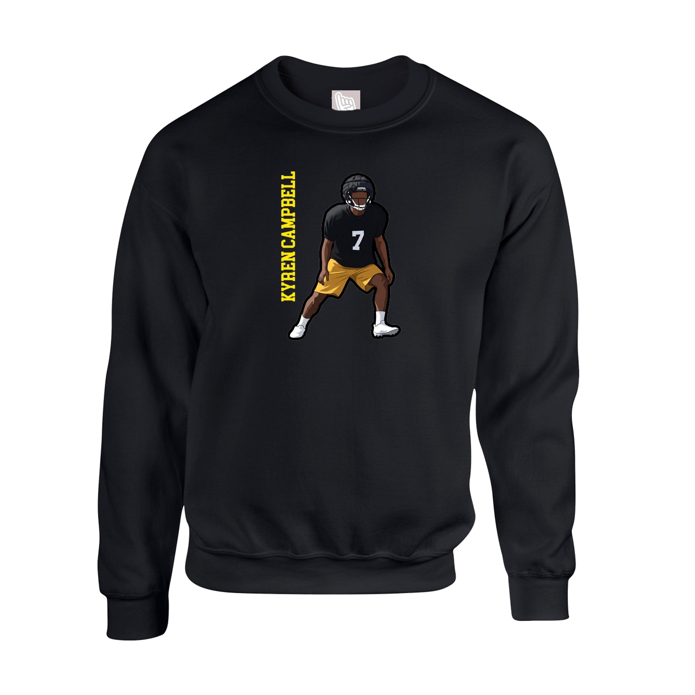 Fleece Crew — Name Vertical in Black