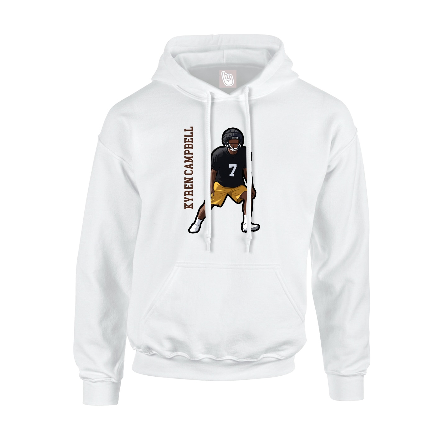 Youth Hoodie — Name Vertical in White