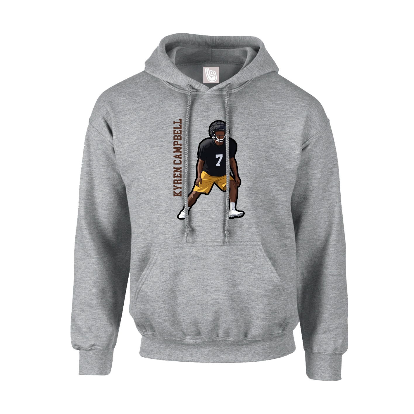 Youth Hoodie — Name Vertical in Grey