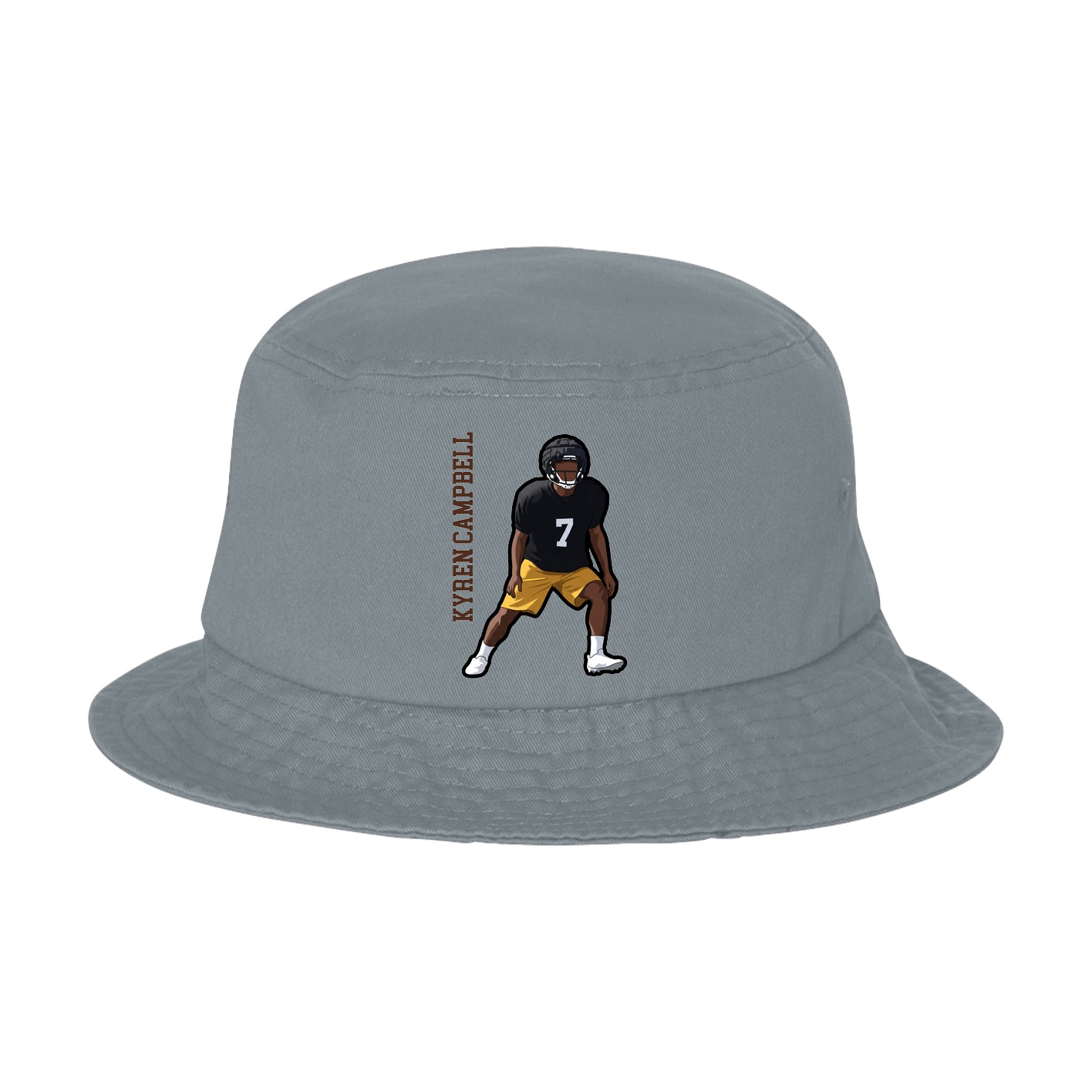 Bucket Cap — Name Vertical in Grey