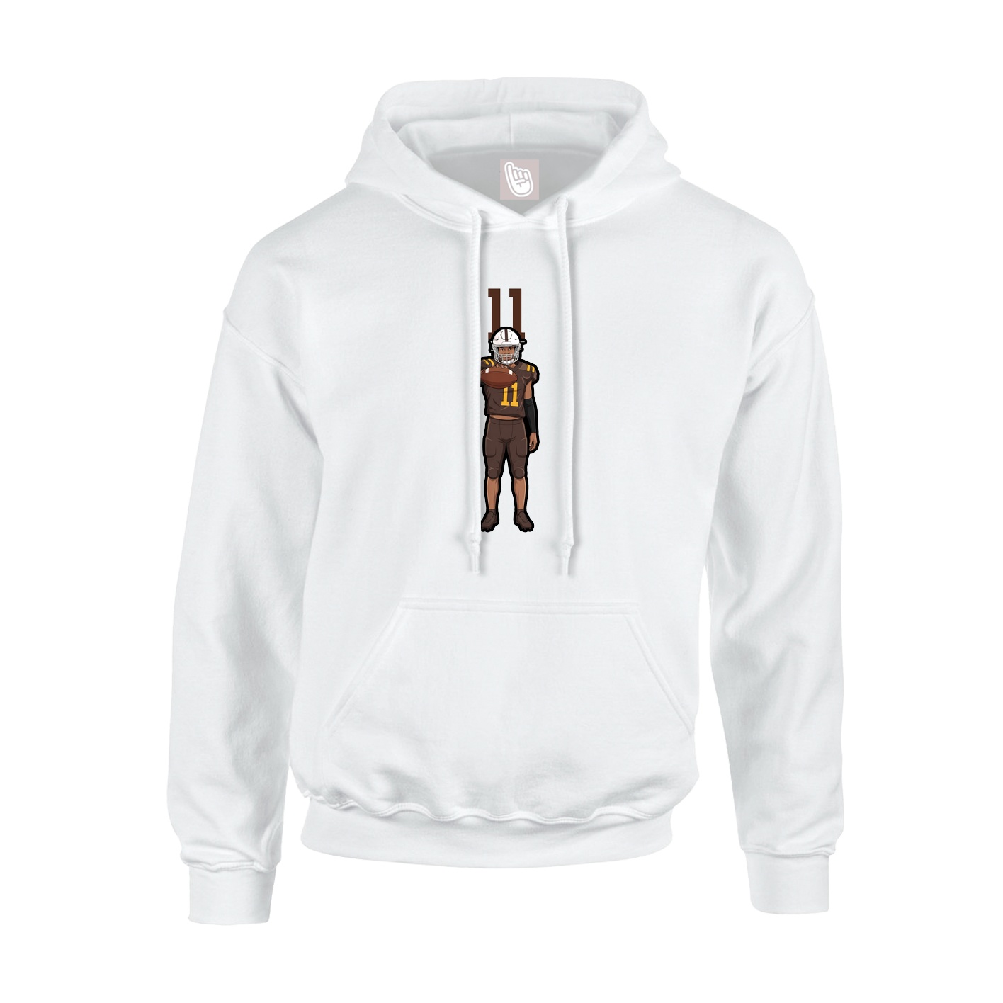 Youth Hoodie — Number Top in White