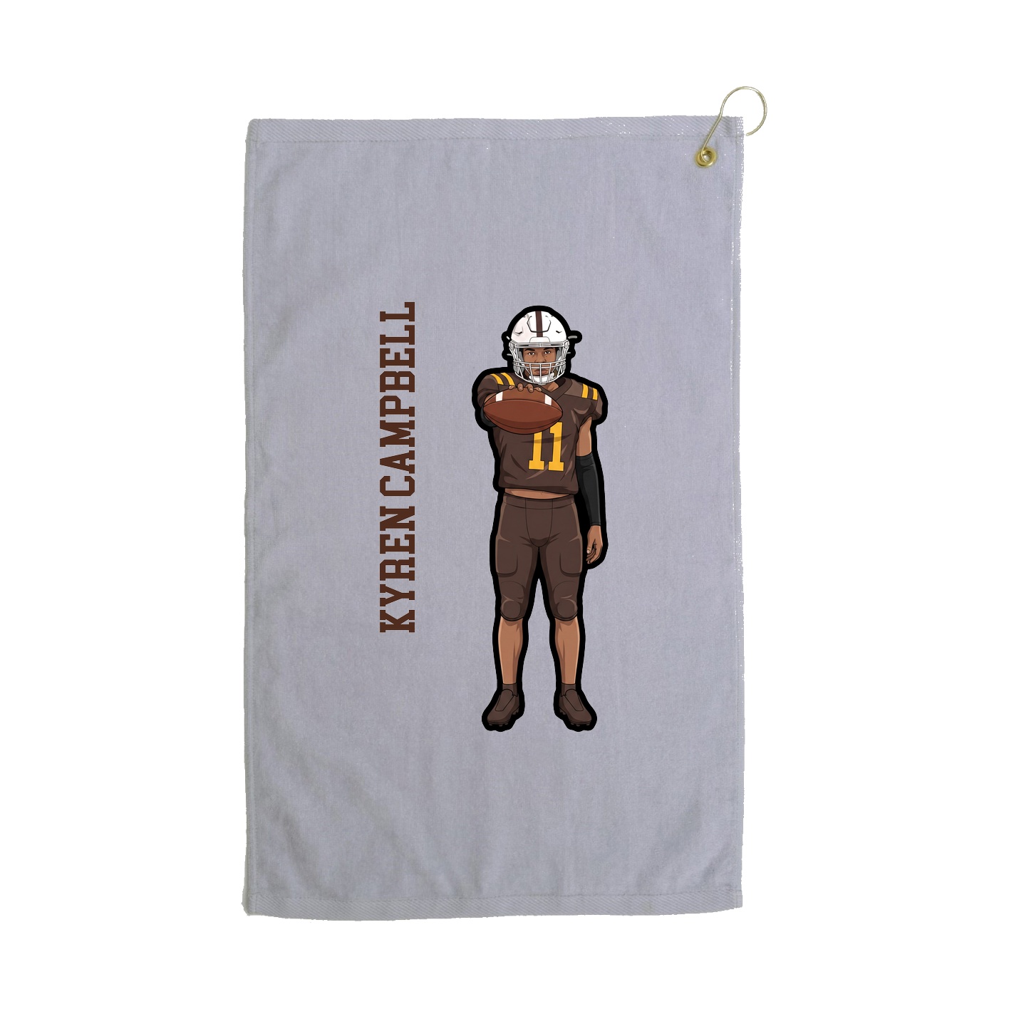 Golf Towel — Name Vertical in Grey