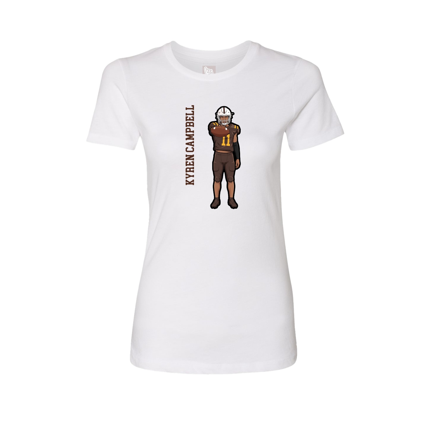 Womens Tee — Name Vertical in White