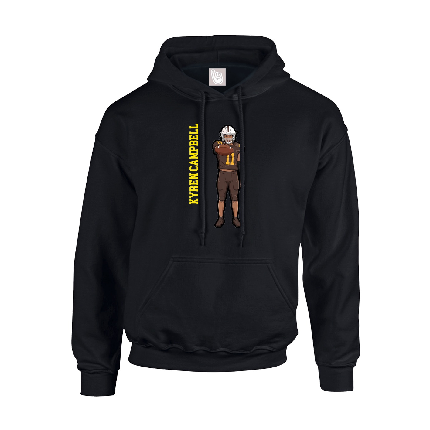 Youth Hoodie — Name Vertical in Black