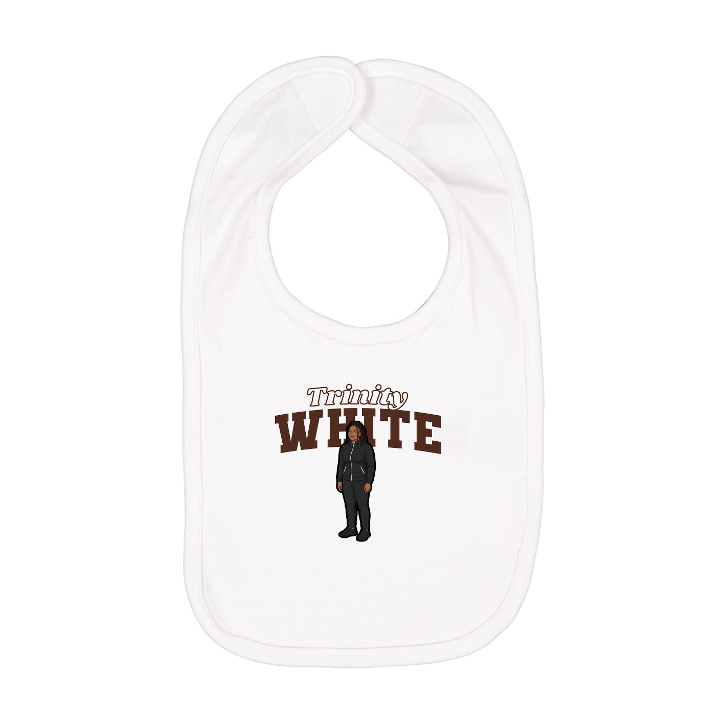 Infant Bib — Name Arch in White