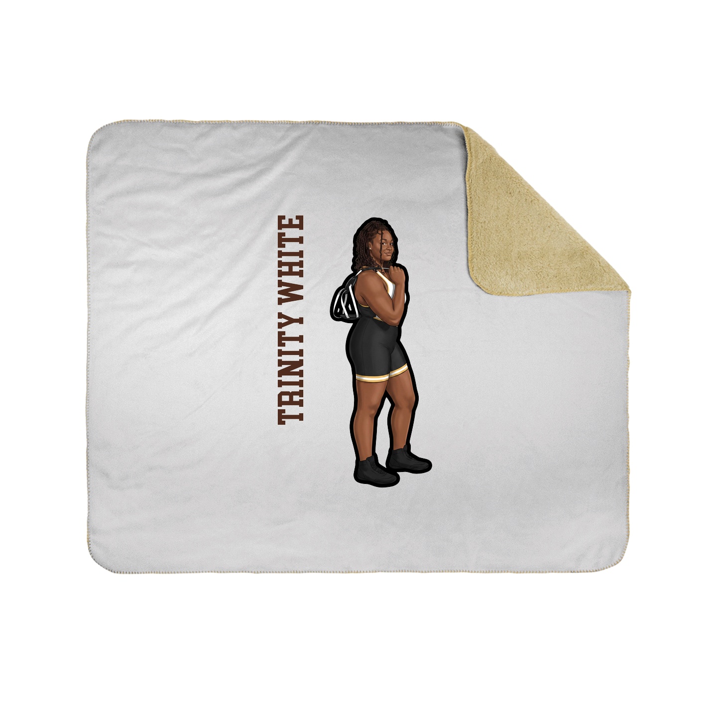 Throw Blanket — Name Vertical in White