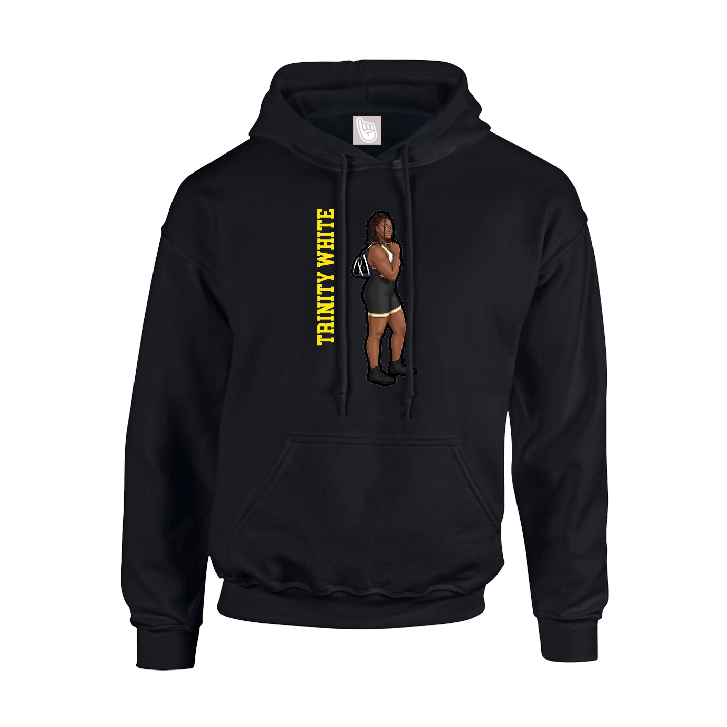 Youth Hoodie — Name Vertical in Black