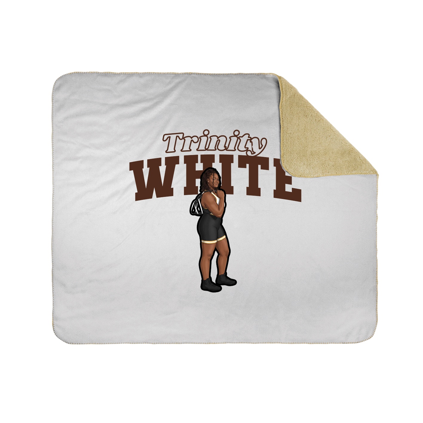 Throw Blanket — Name Arch in White