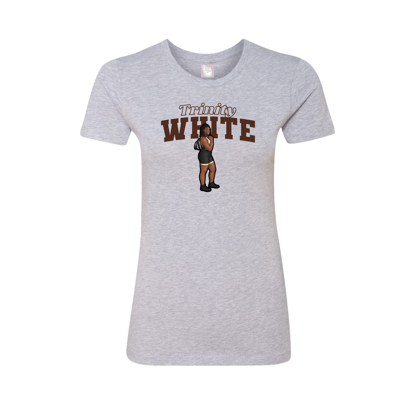 Fitted Women's Tee — Name Arch in Grey