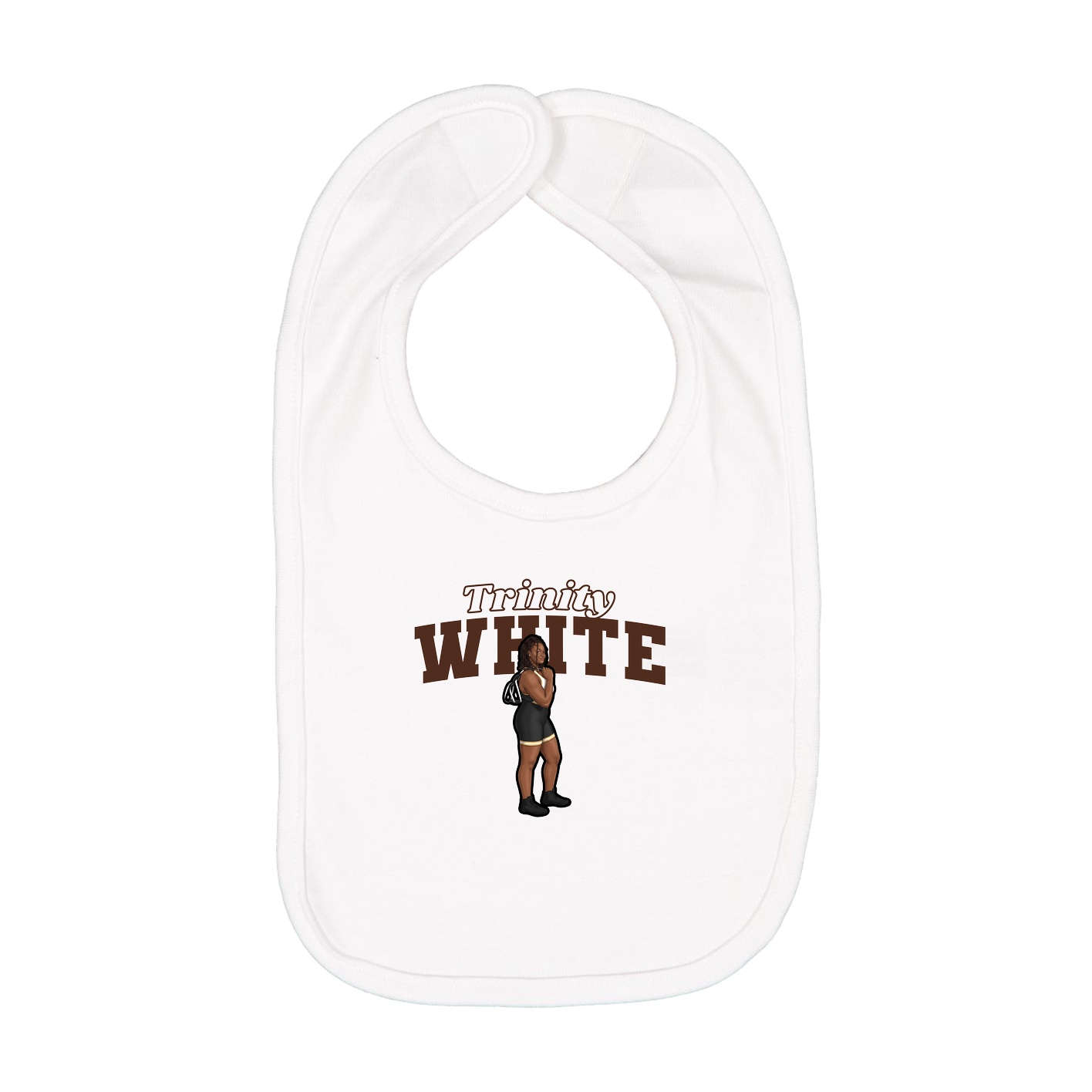 Infant Bib — Name Arch in White