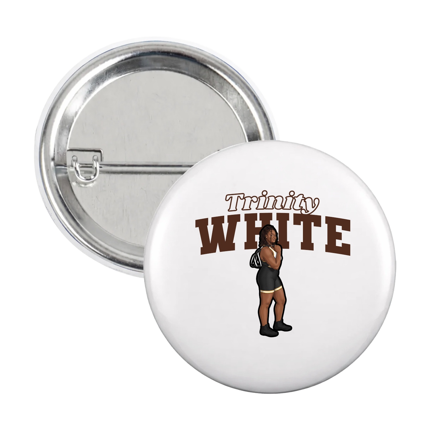 Game Day Button — Name Arch in White