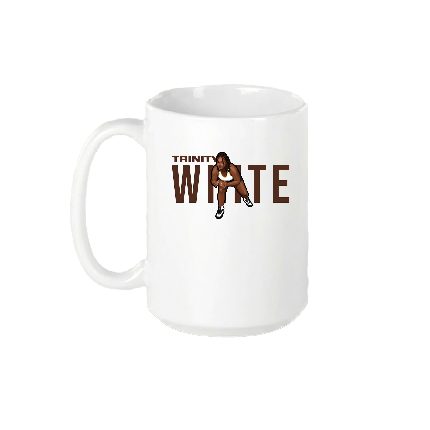 15oz Coffee Mug — Player Name in White