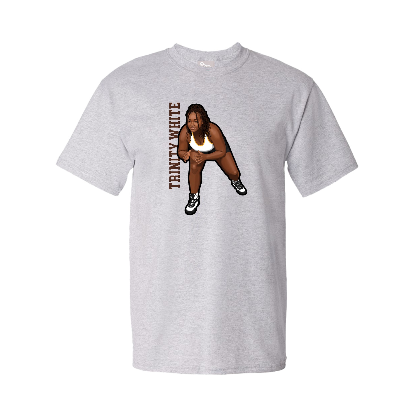 Youth Tee — Name Vertical in Grey