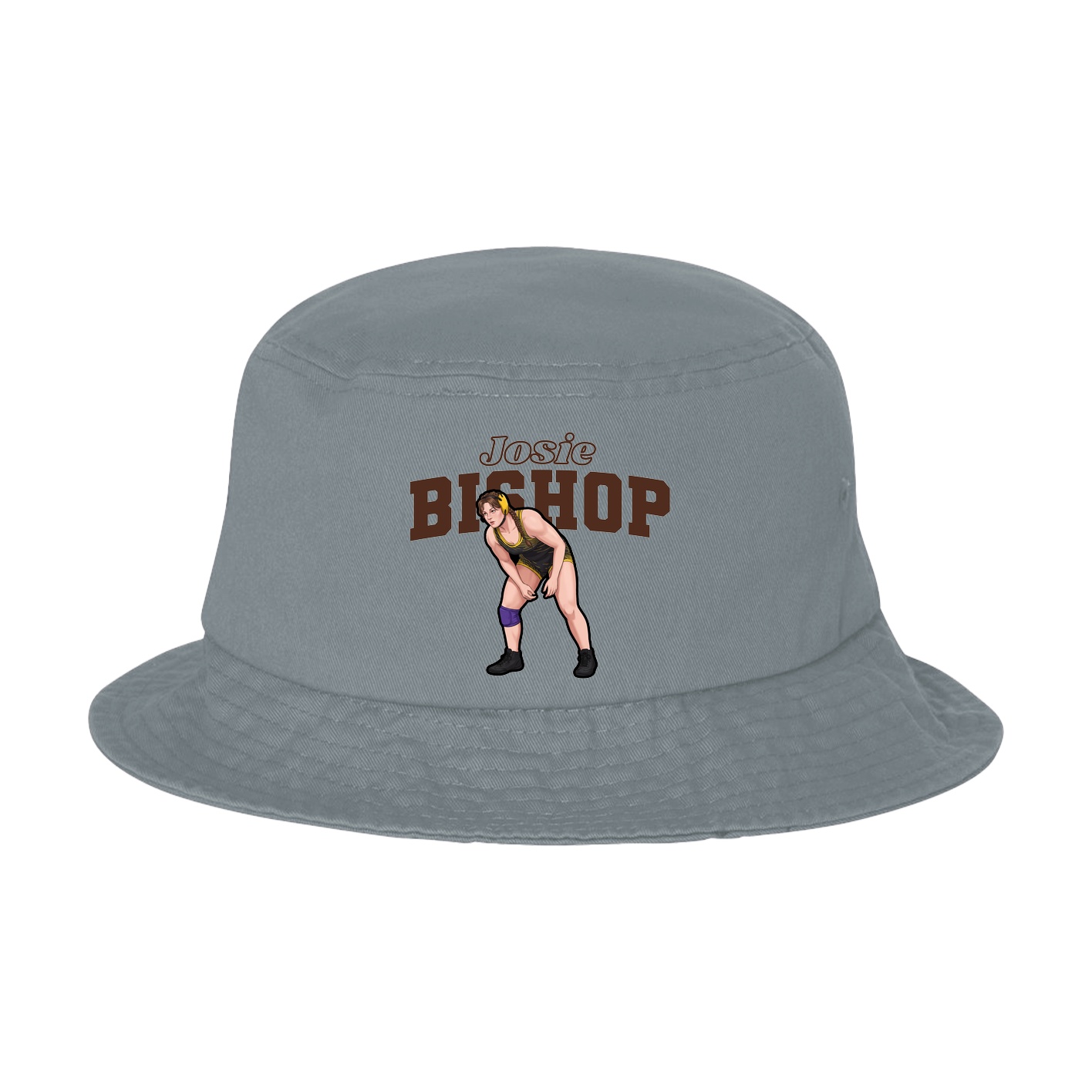 Bucket Cap — Name Arch in Grey