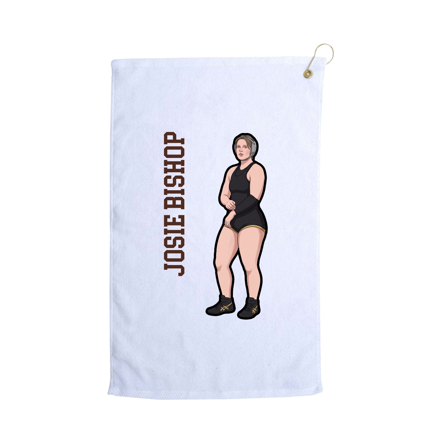 Golf Towel — Name Vertical in White