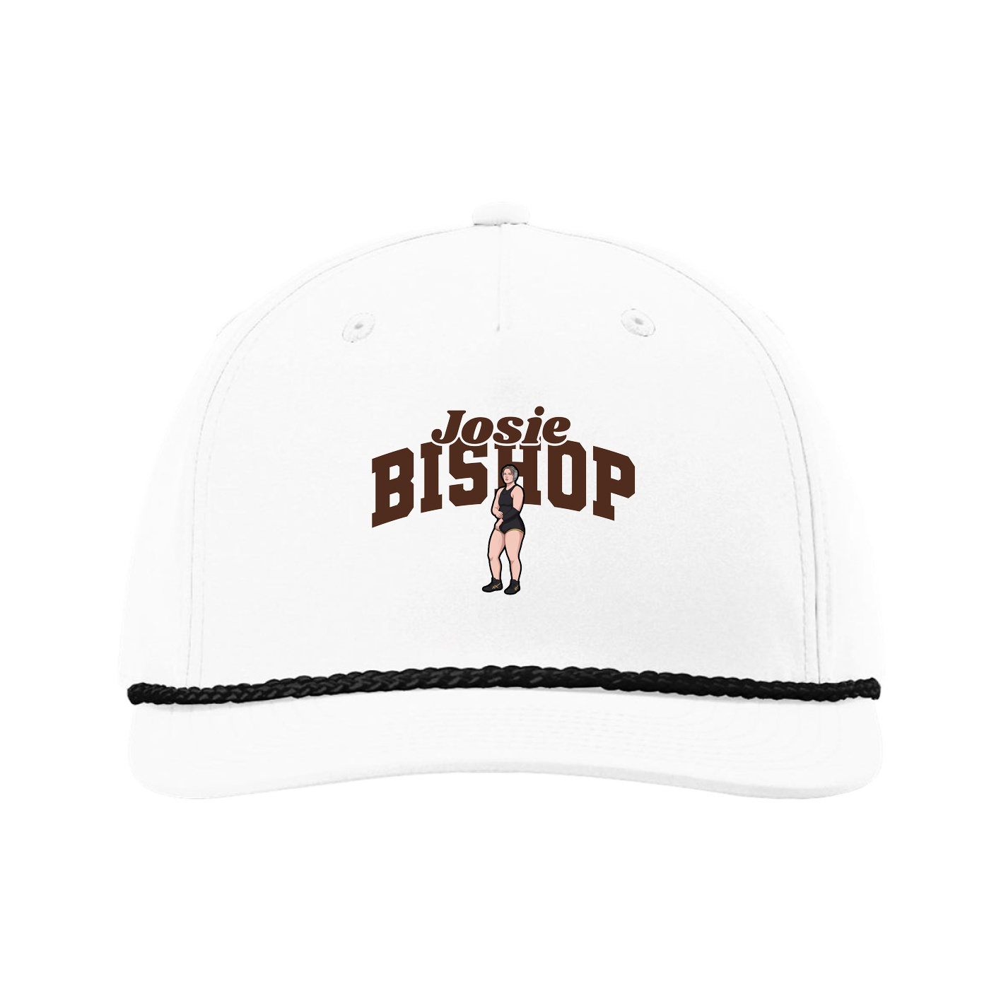 Five-Panel Classic Rope Cap — Signature Arch in White