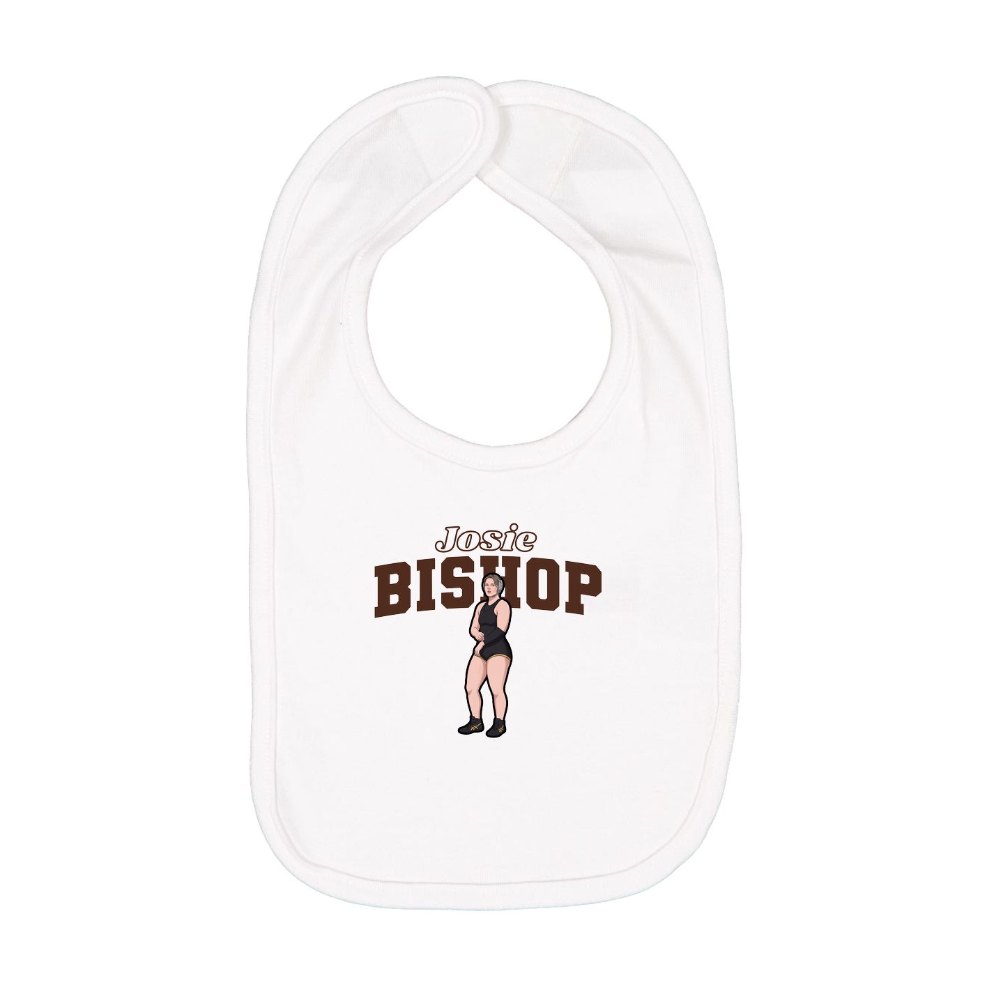 Infant Bib — Name Arch in White