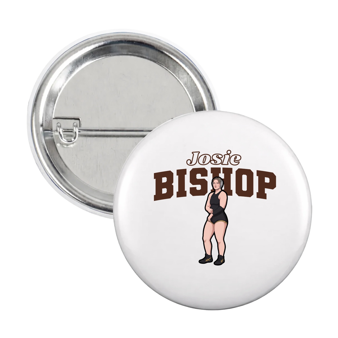 Game Day Button — Name Arch in White