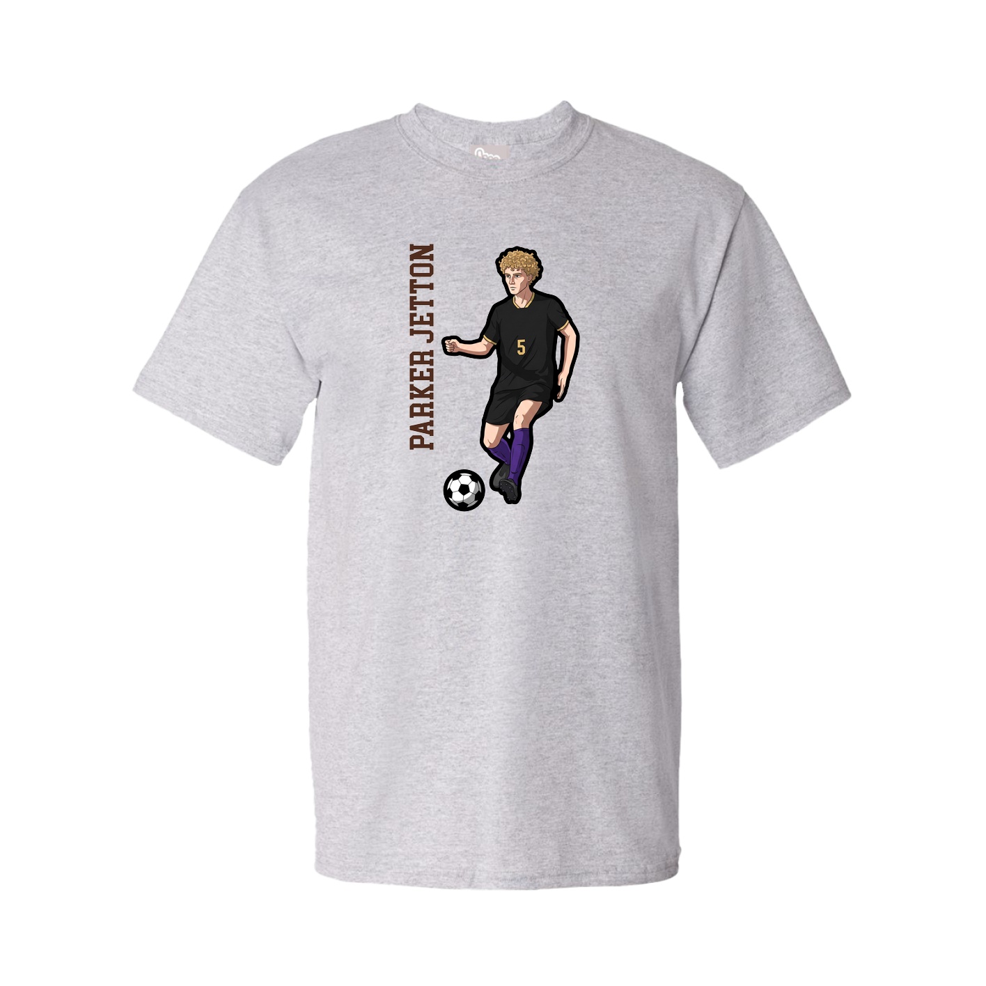 Tee — Name Vertical in Grey