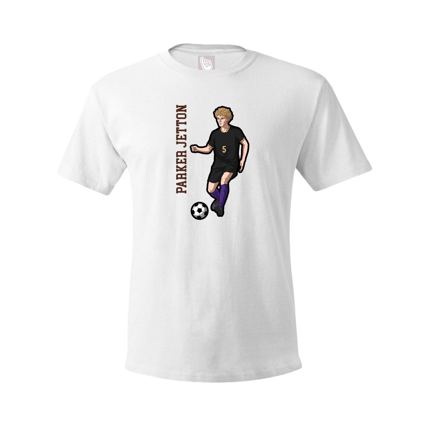 Youth Tee — Name Vertical in White