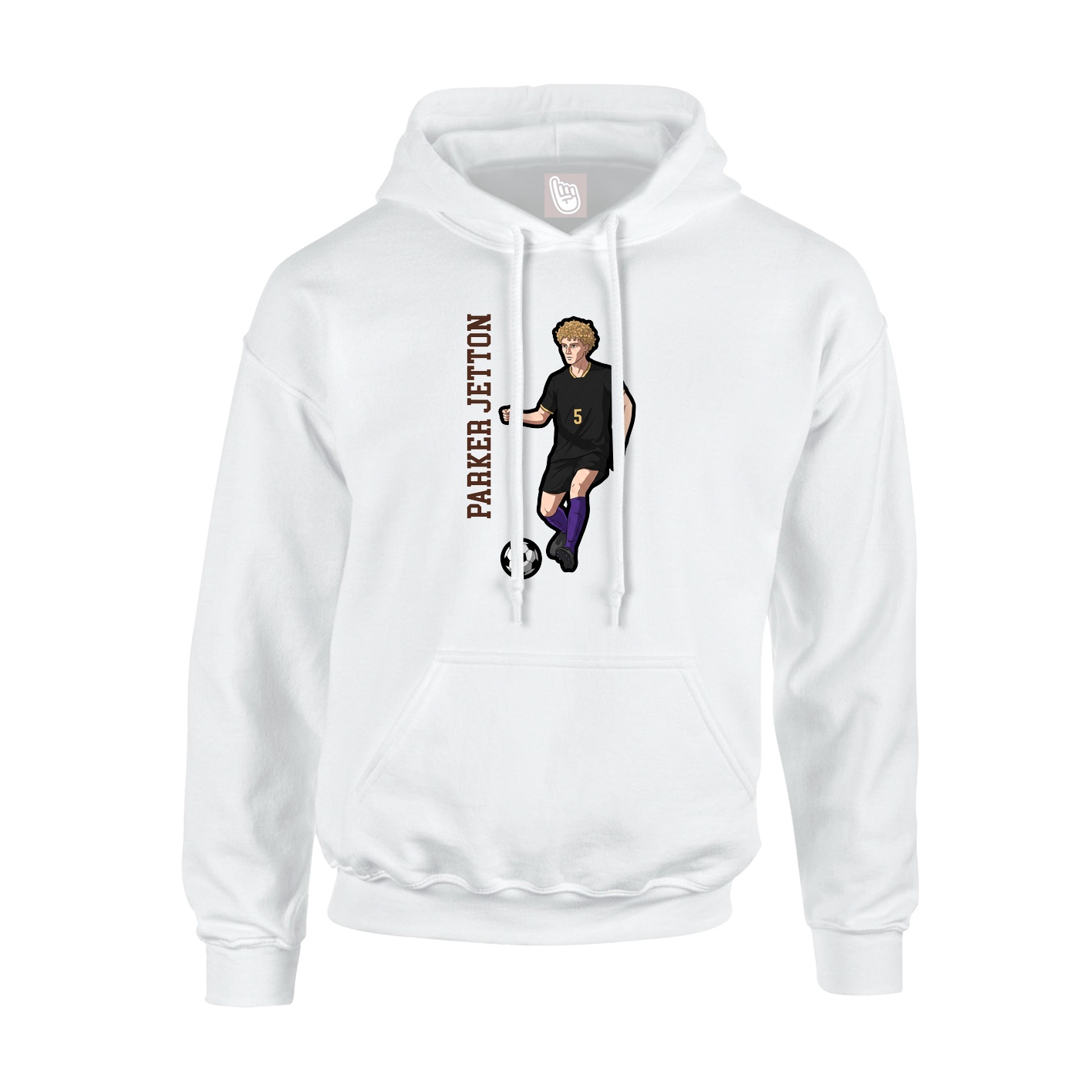 Hoodie — Name Vertical in White