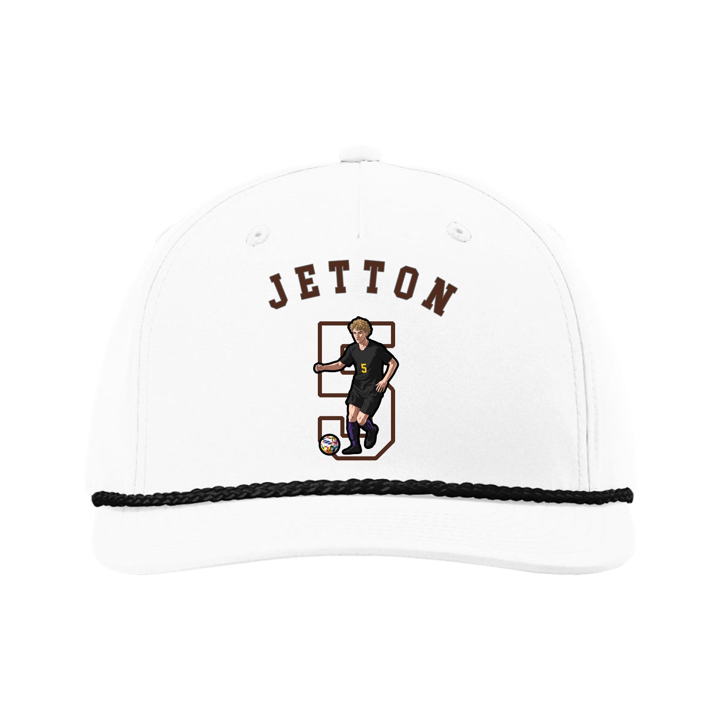 Five-Panel Classic Rope Cap — Shirsey Arch in White