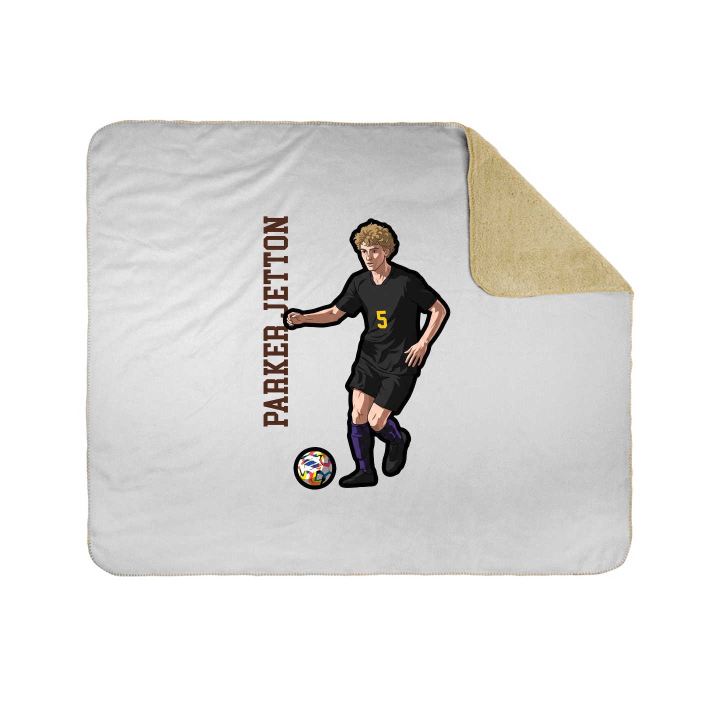 Throw Blanket — Name Vertical in White
