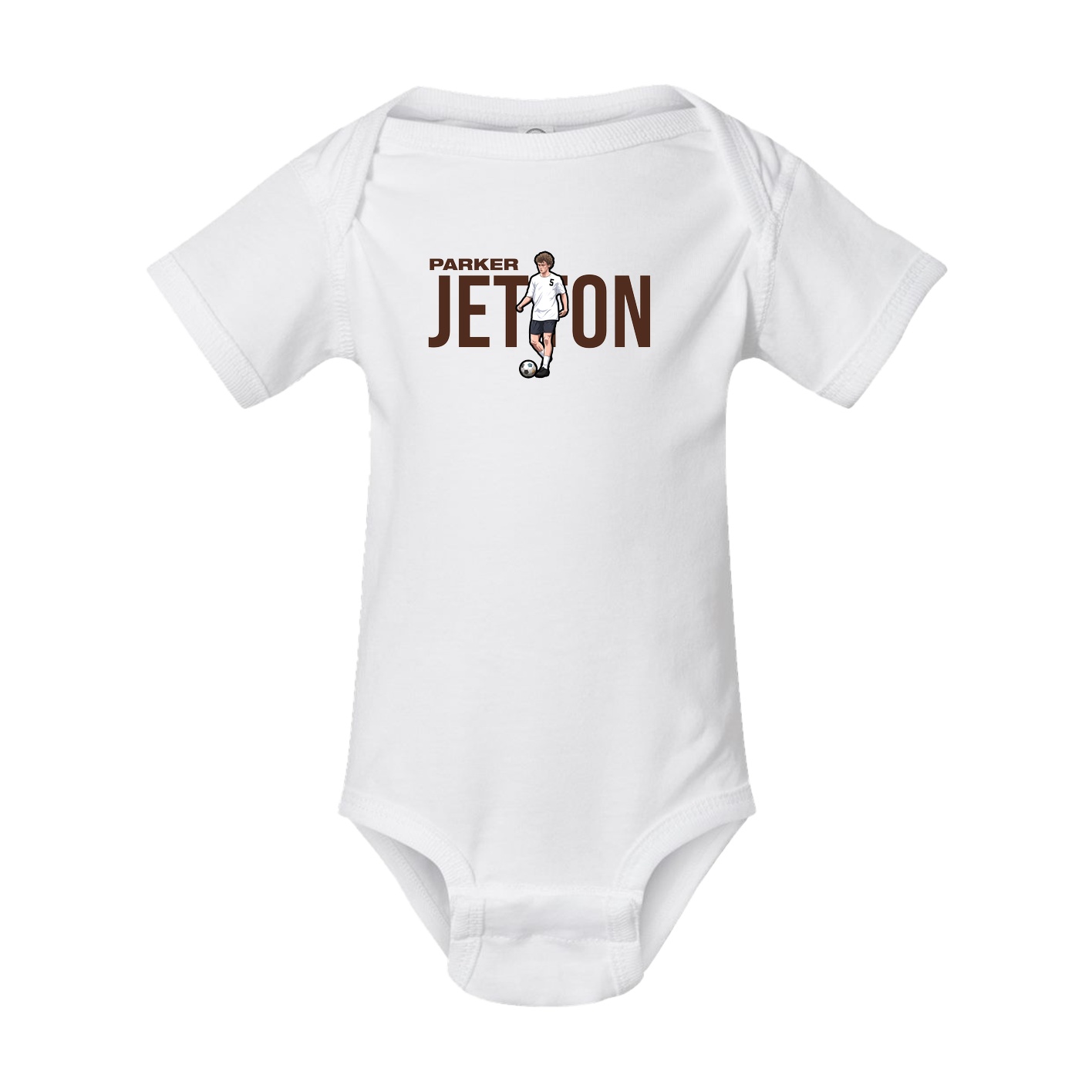 Baby Onesie — Player Name in White