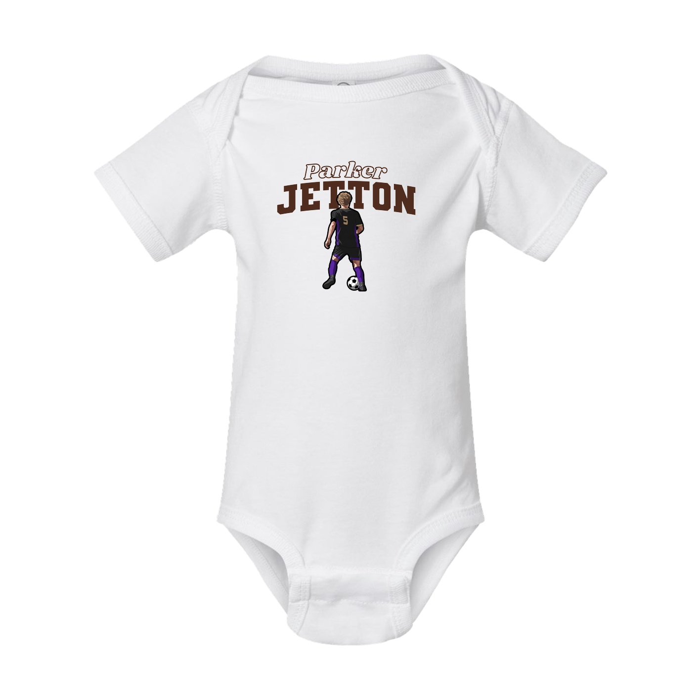 Baby Onesie — Name Arch in White
