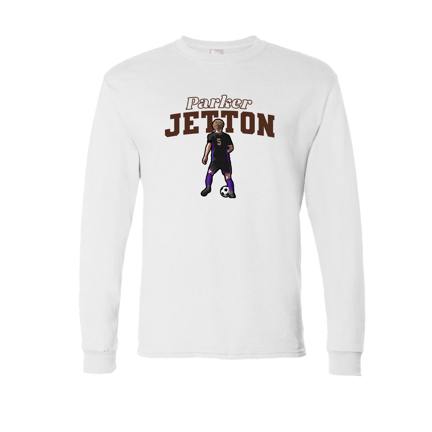 Long Sleeve Tee — Name Arch in White