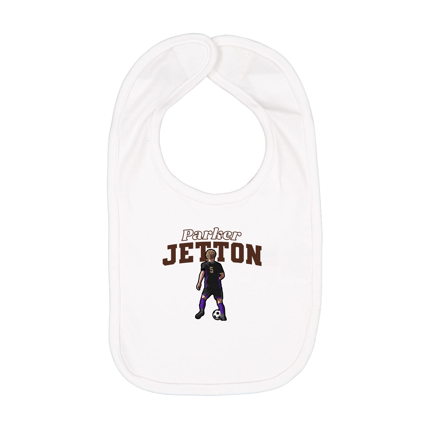 Infant Bib — Name Arch in White
