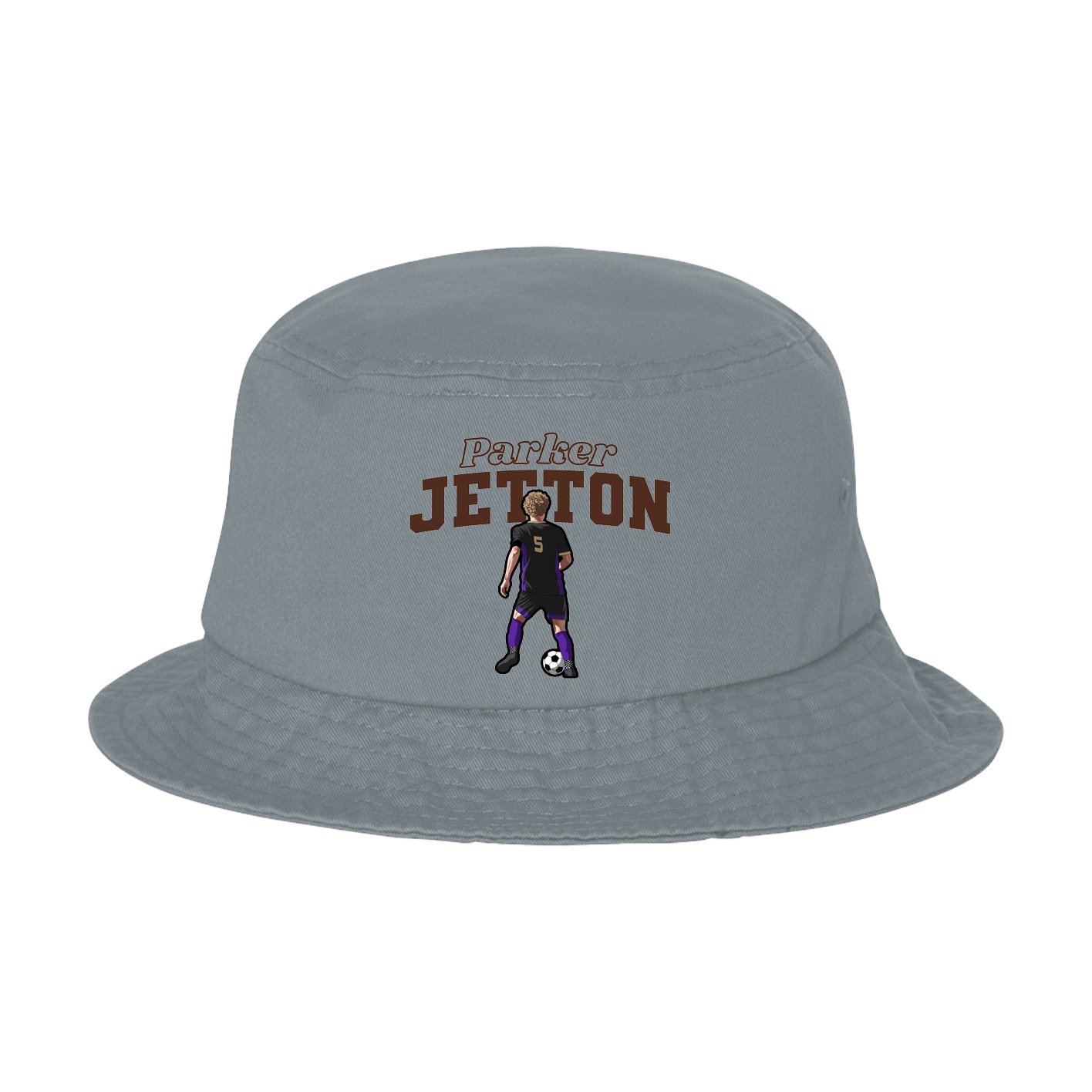 Bucket Cap — Name Arch in Grey