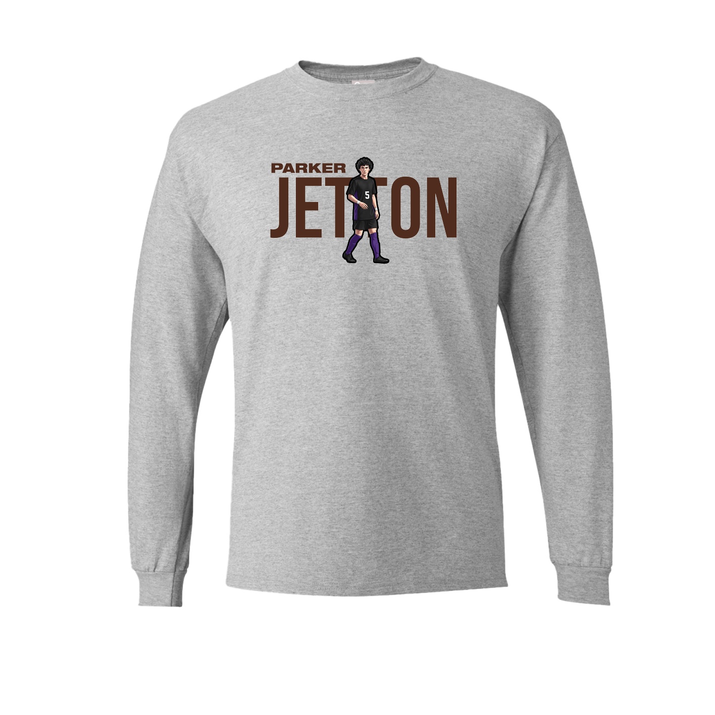 Long Sleeve Tee — Player Name in Grey
