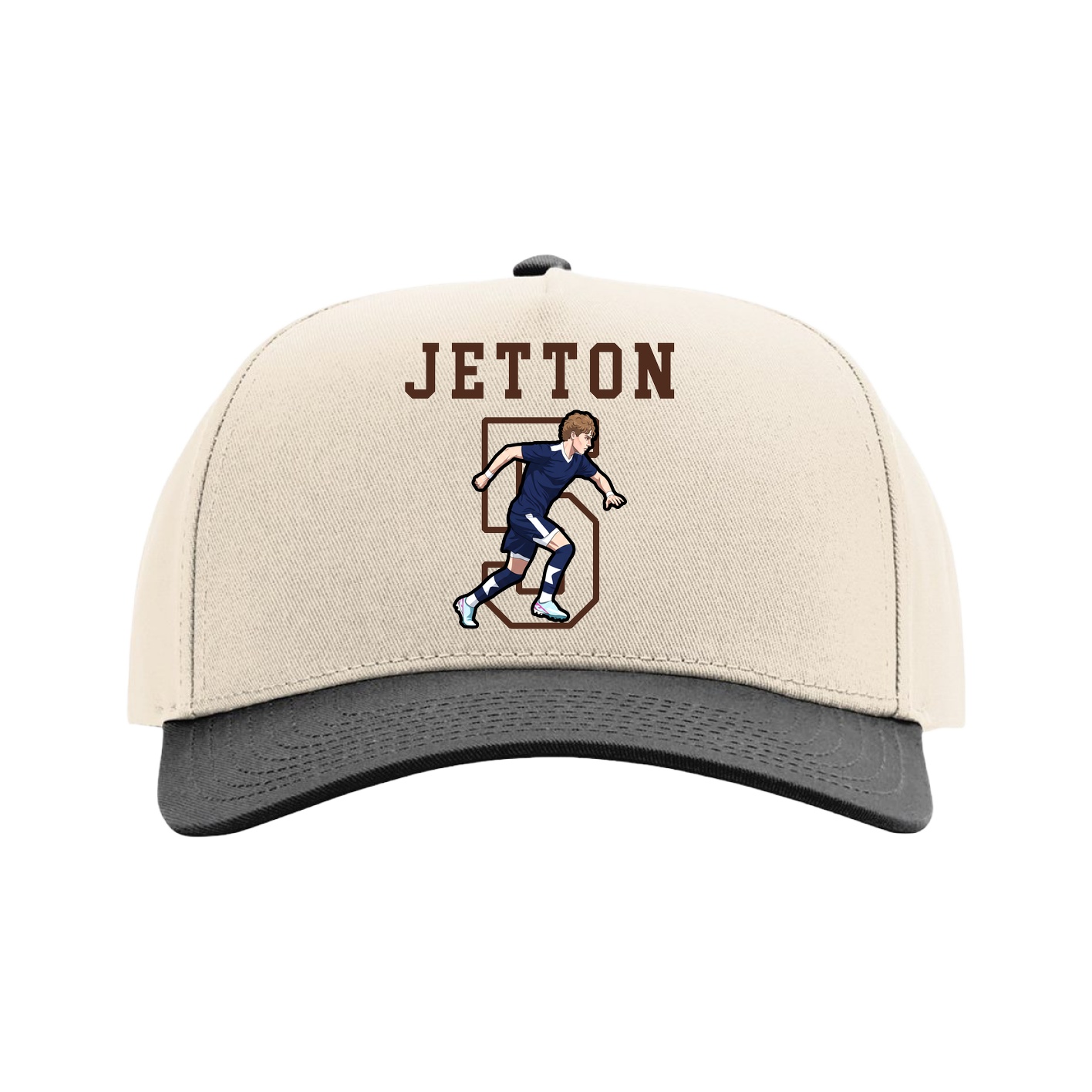 Full Fabric Five-Panel Champ Cap — Shirsey in Cream/Black