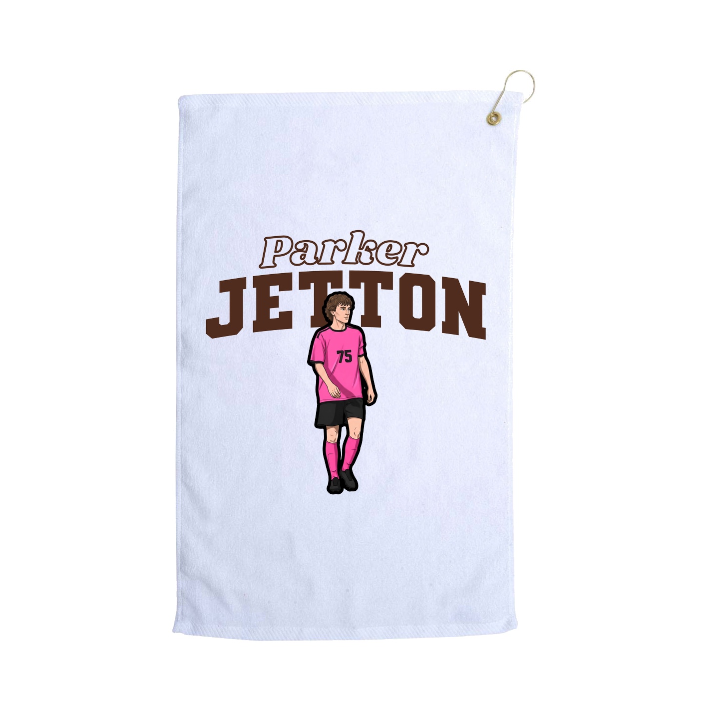 Golf Towel — Name Arch in White