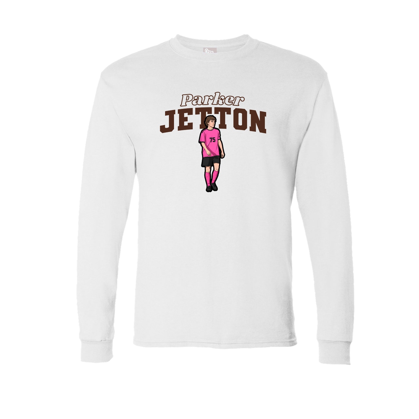 Long Sleeve Tee — Name Arch in White