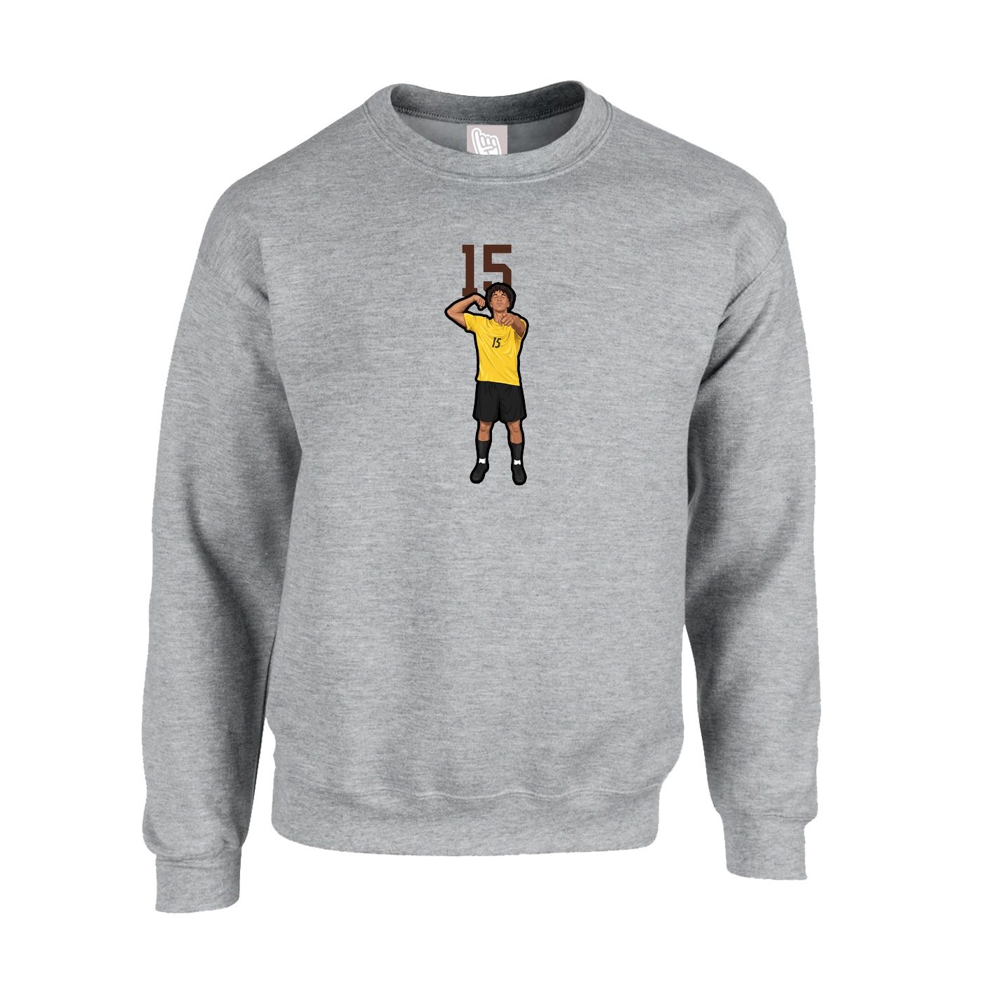 Fleece Crew — Number Top in Grey