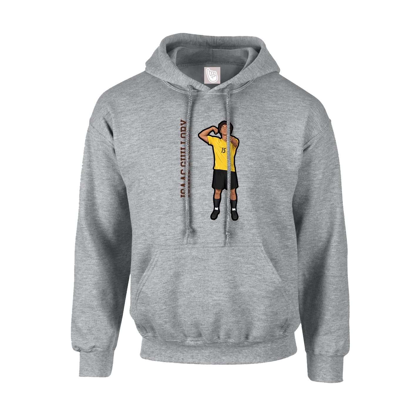 Youth Hoodie — Name Vertical in Grey
